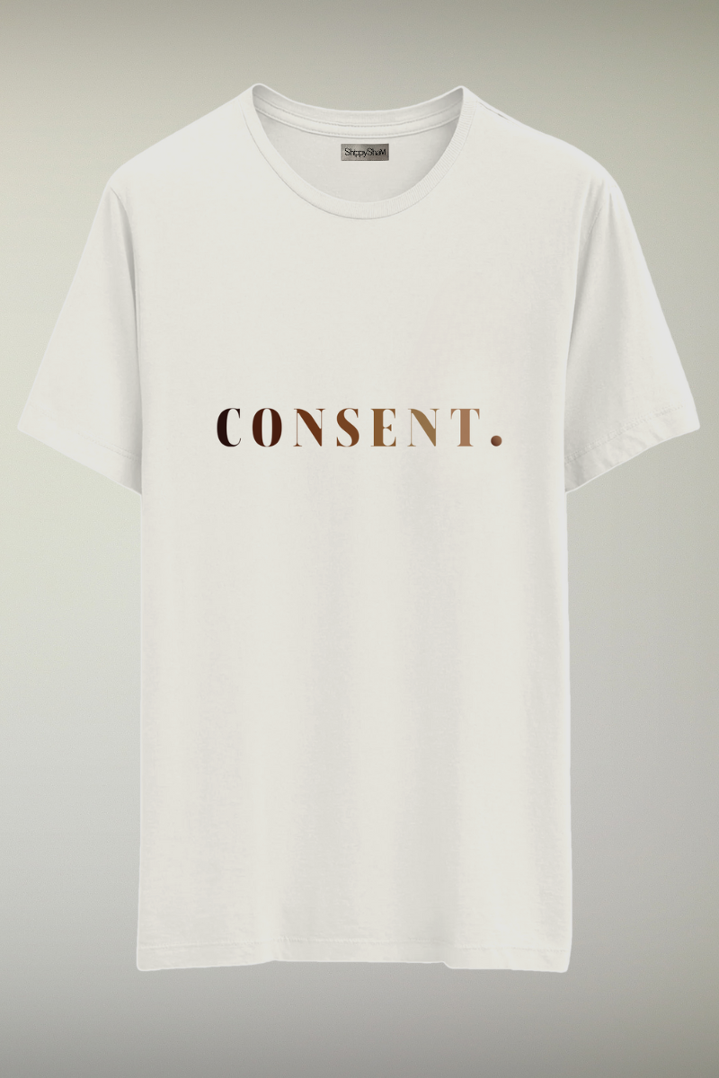 Consent White Genderless T-shirt