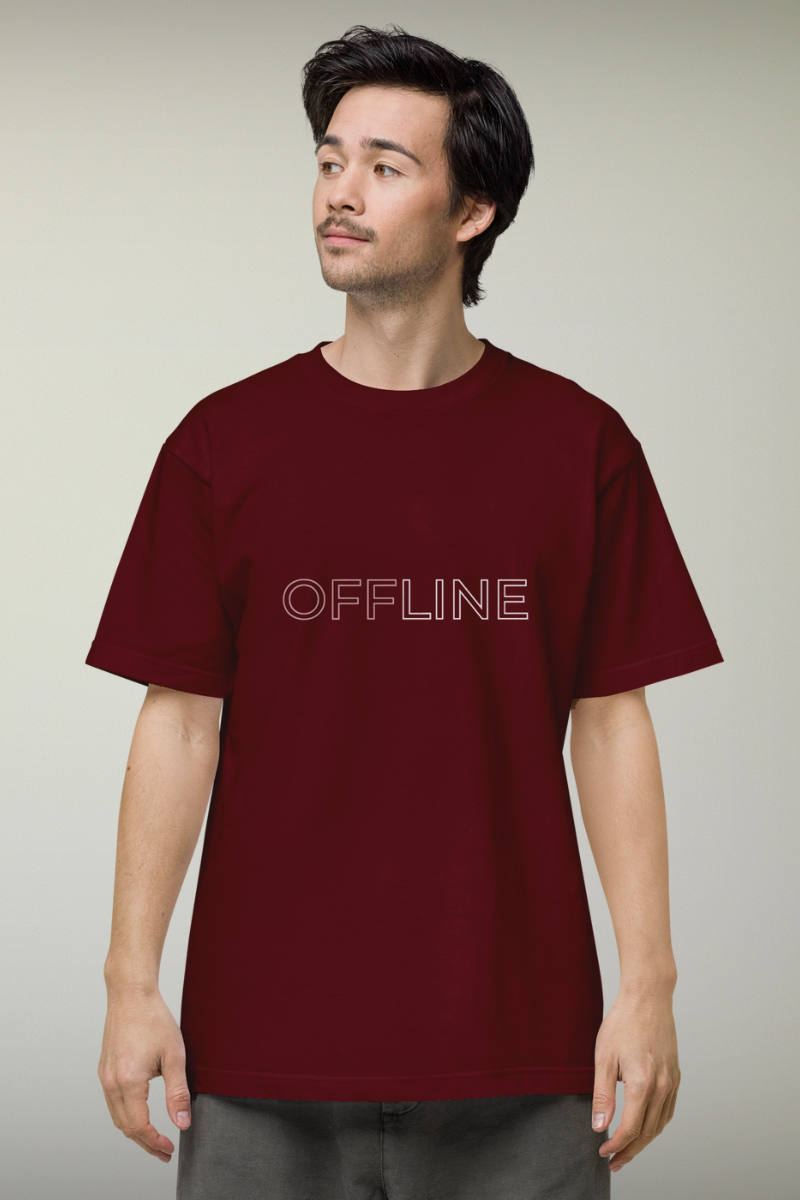 Offline Maroon Genderless T-shirt