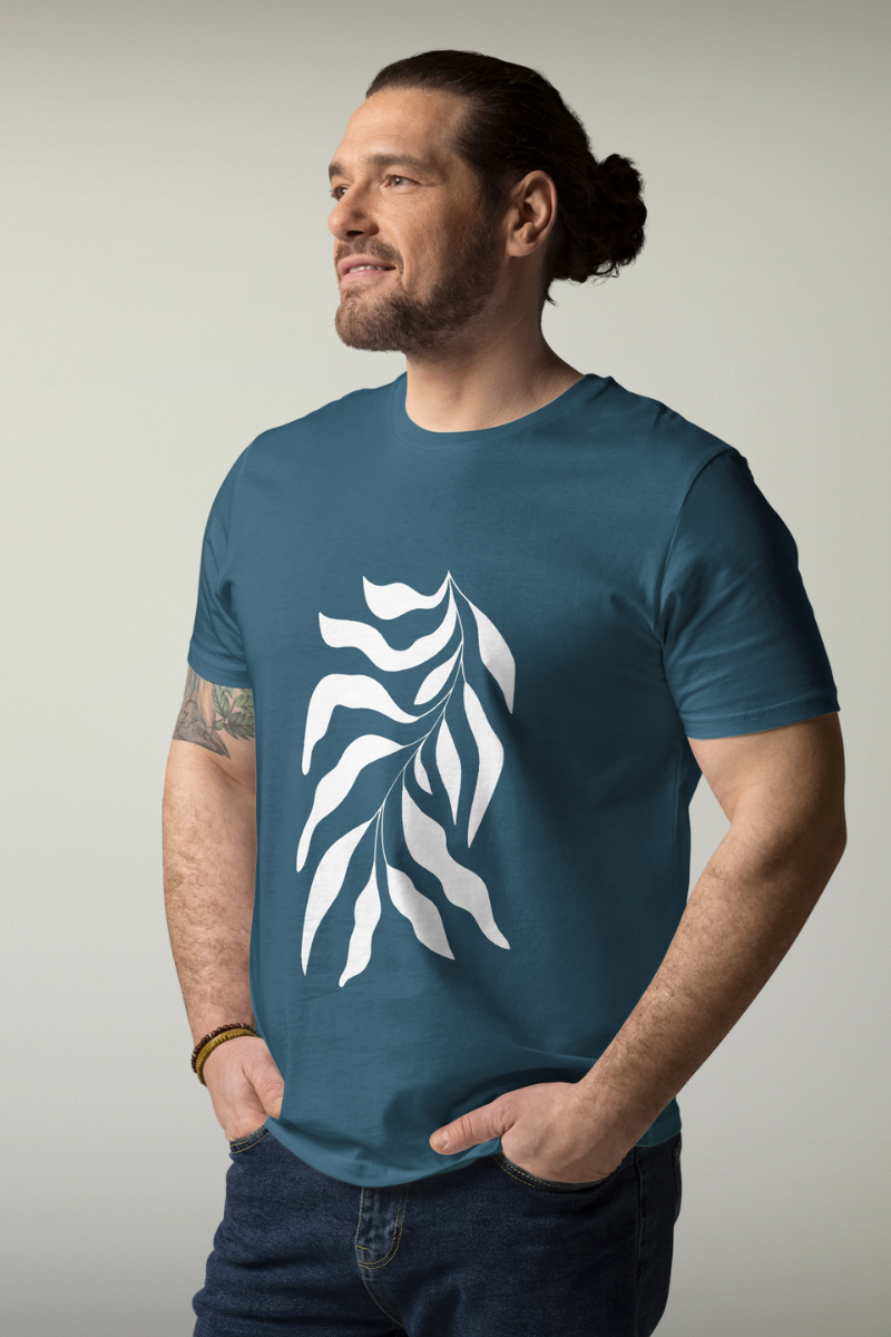 Fern Pattern Blue Genderless T-shirt