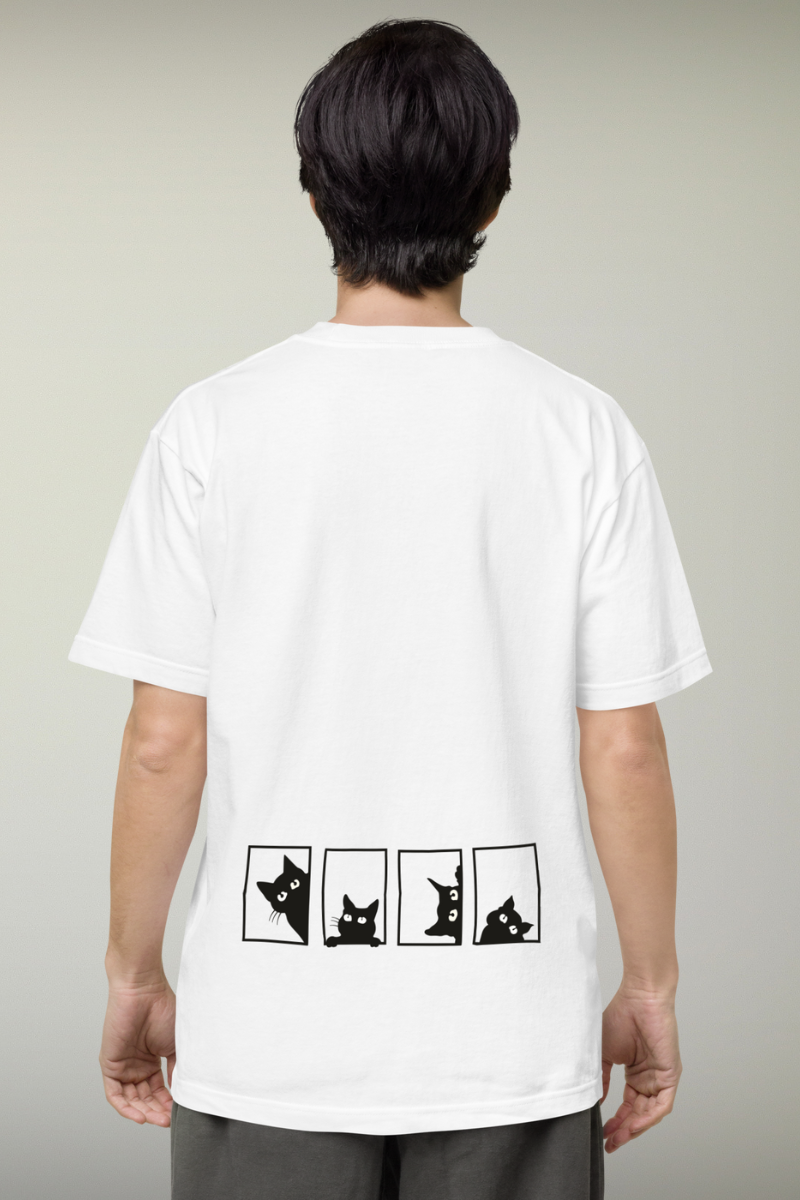 Cats Peek White Genderless T-shirt