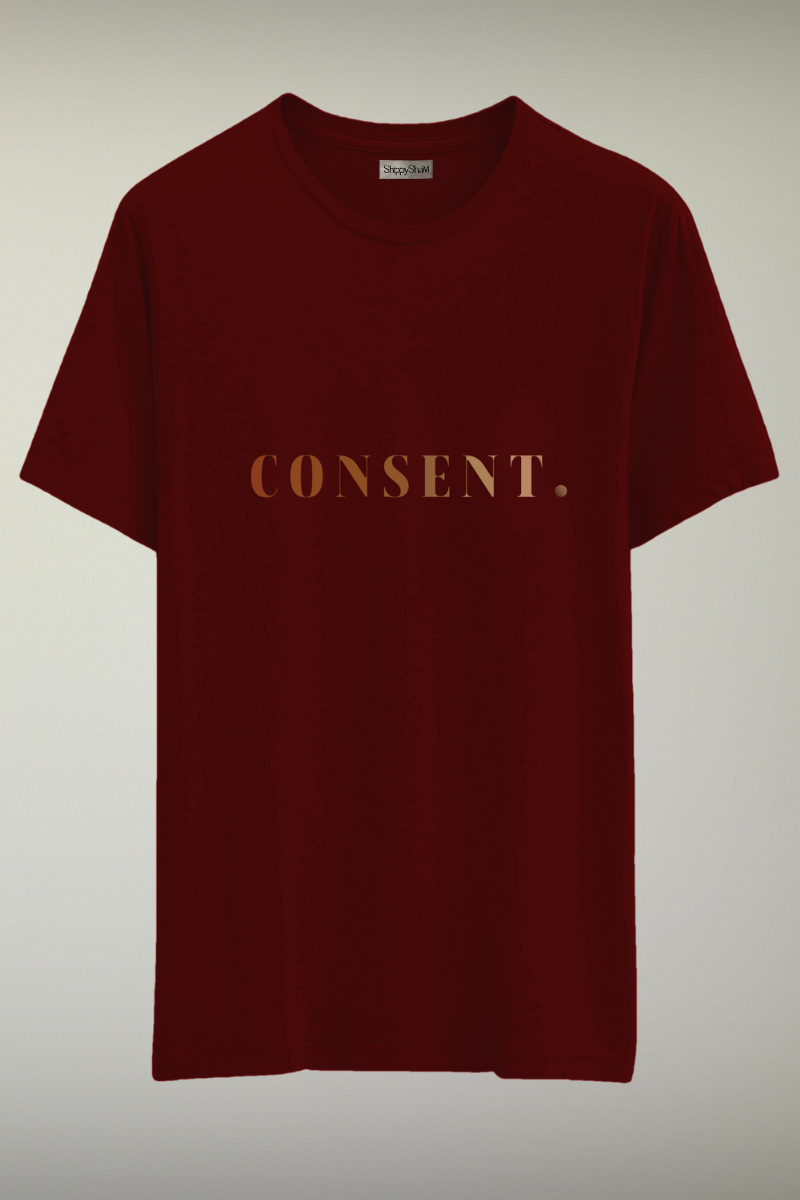 Consent Maroon Genderless T-shirt