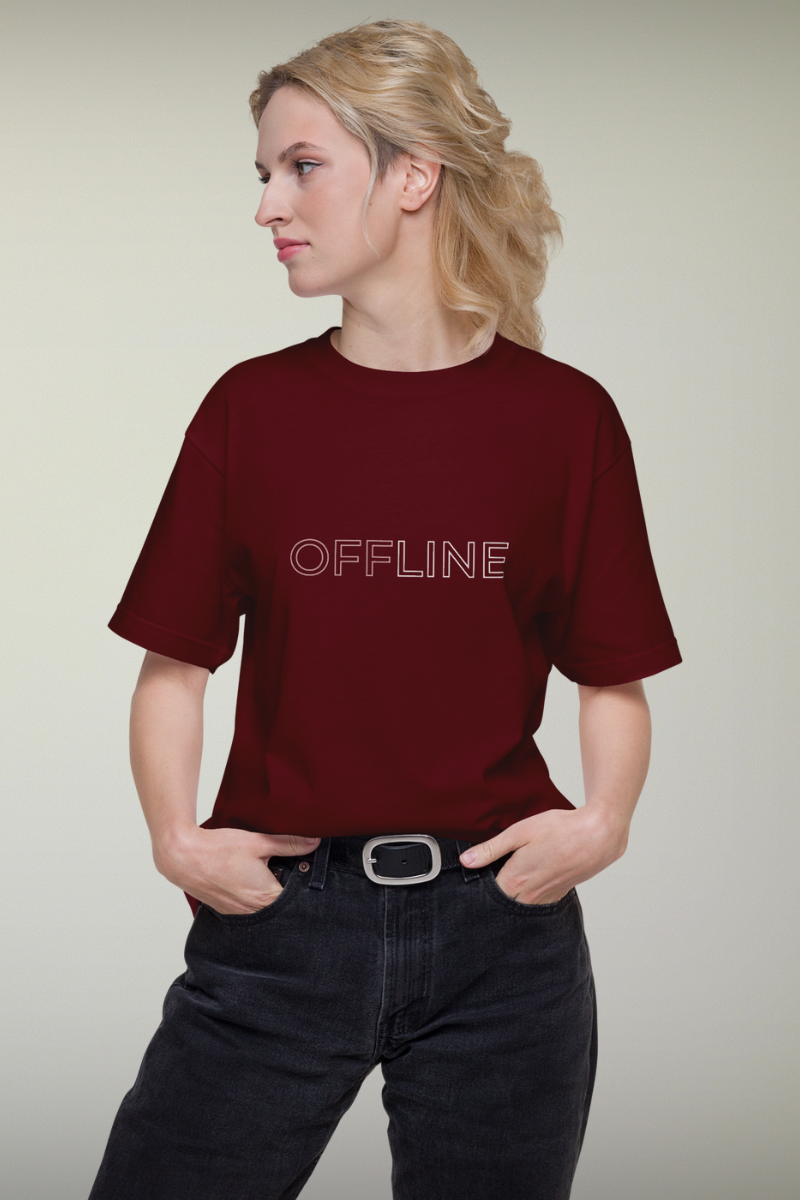 Offline Maroon Genderless T-shirt
