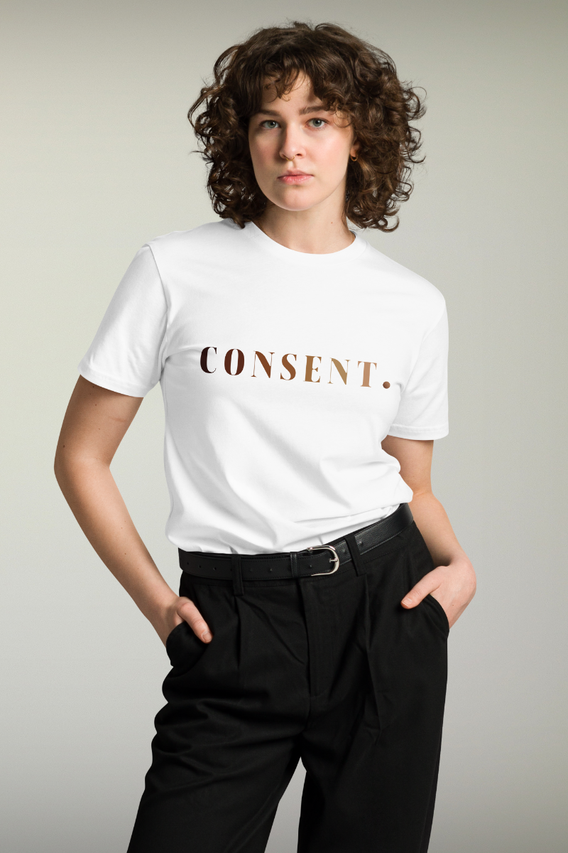 Consent White Genderless T-shirt