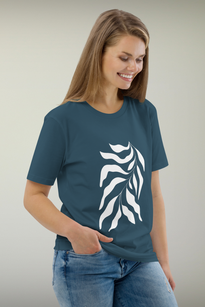 Fern Pattern Blue Genderless T-shirt