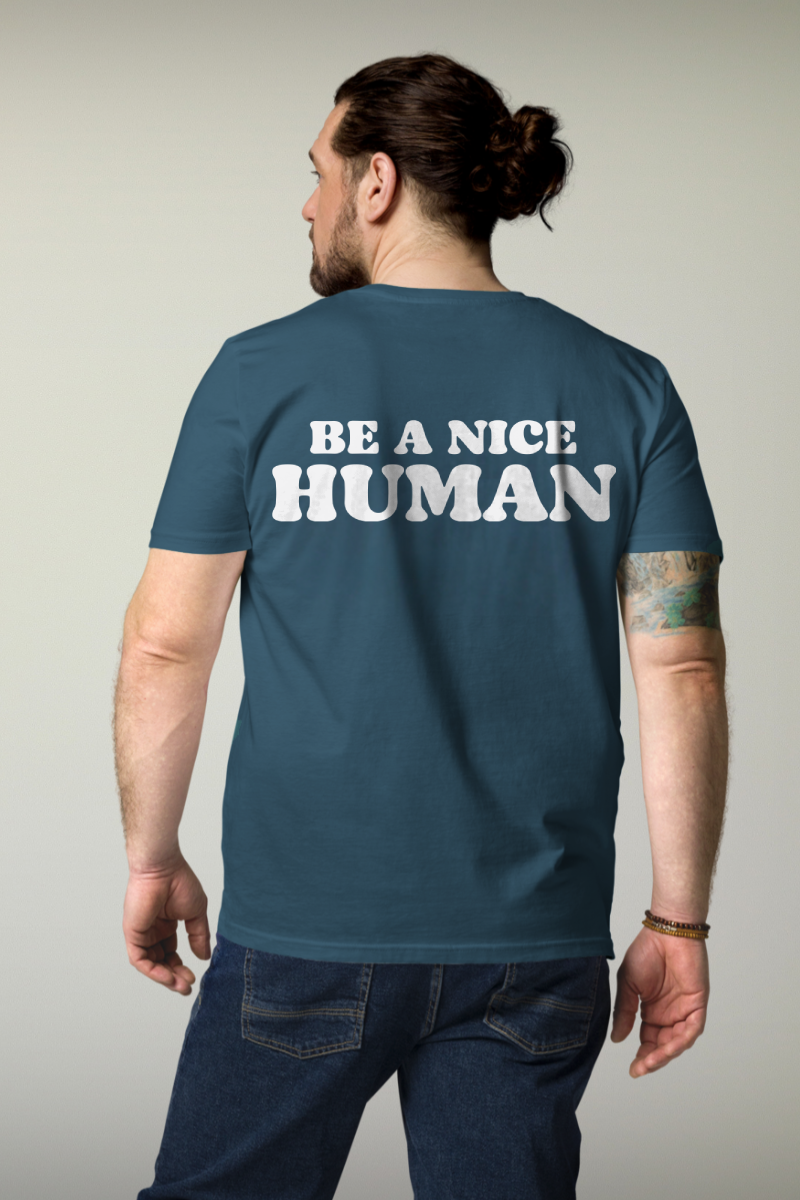 Nice Human Blue Genderless T-shirt