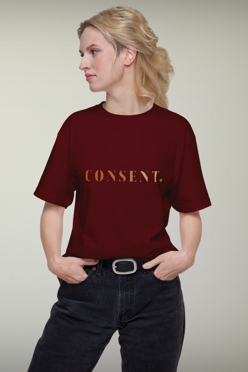 Consent Maroon Genderless T-shirt