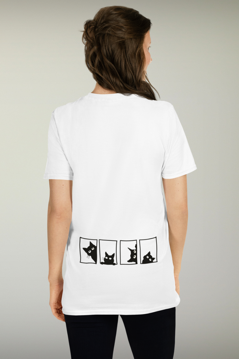 Cats Peek White Genderless T-shirt