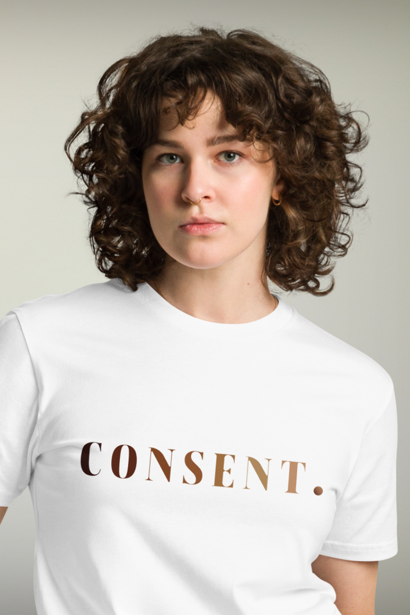 Consent White Genderless T-shirt