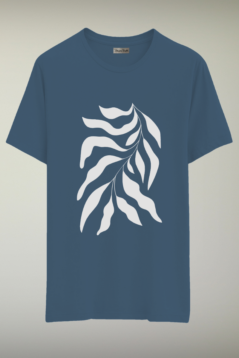 Fern Pattern Blue Genderless T-shirt