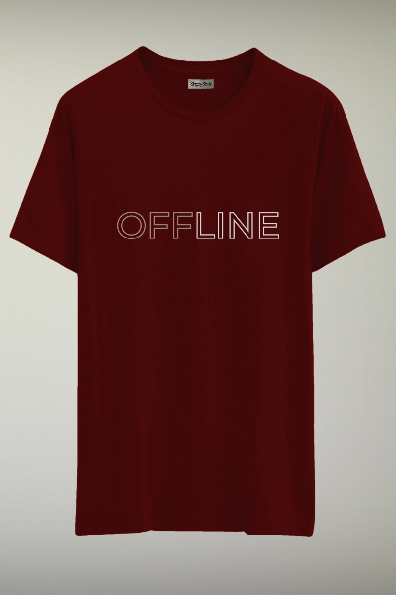 Offline Maroon Genderless T-shirt