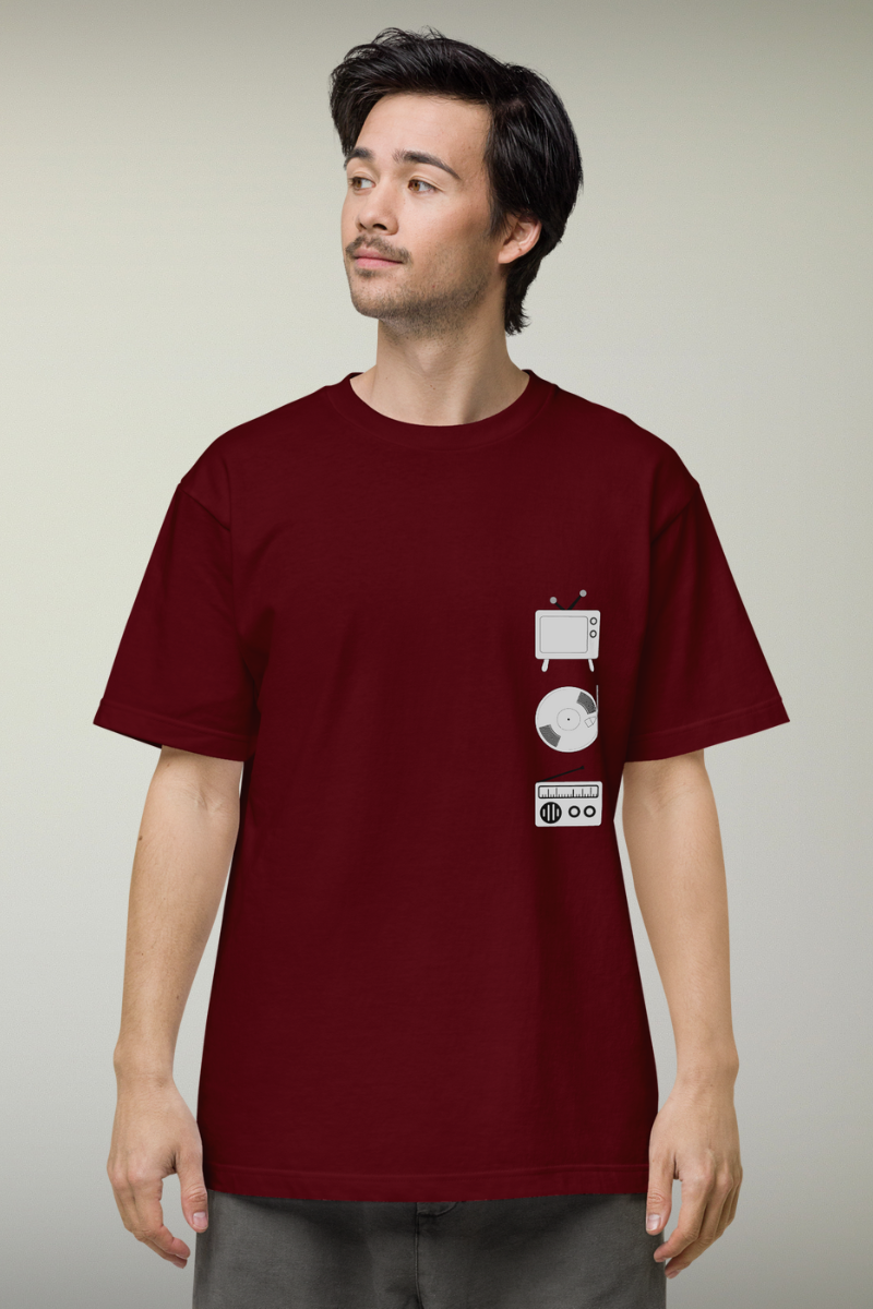 Old School Cool Maroon Genderless T-shirt