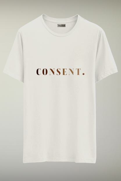 Consent White Genderless T-shirt