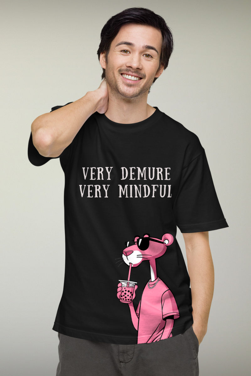 Pink Panther Black Genderless T-shirt