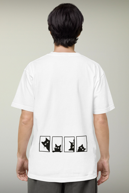Cats Peek White Genderless T-shirt