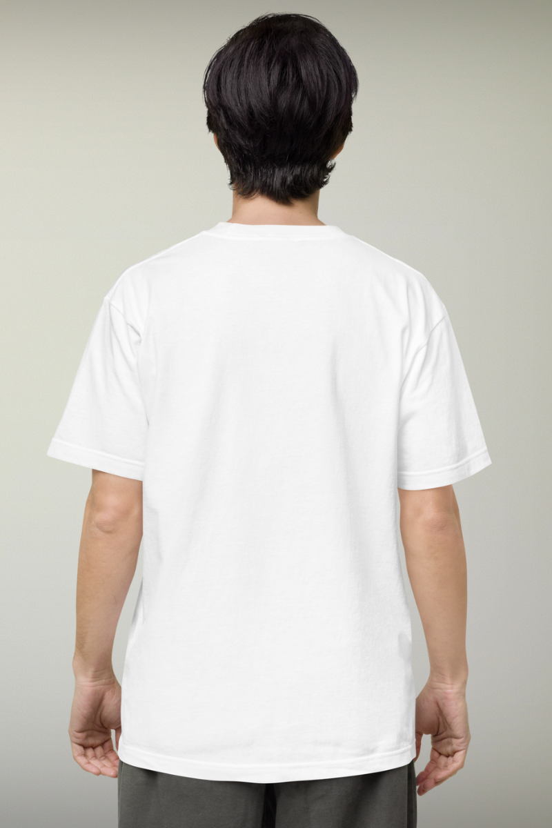 High-Low White/Black Genderless T-shirt