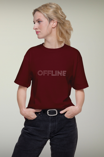 Offline Maroon Genderless T-shirt