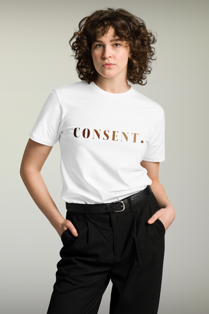 Consent White Genderless T-shirt