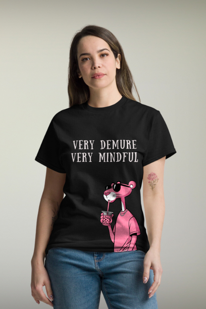Pink Panther Black Genderless T-shirt