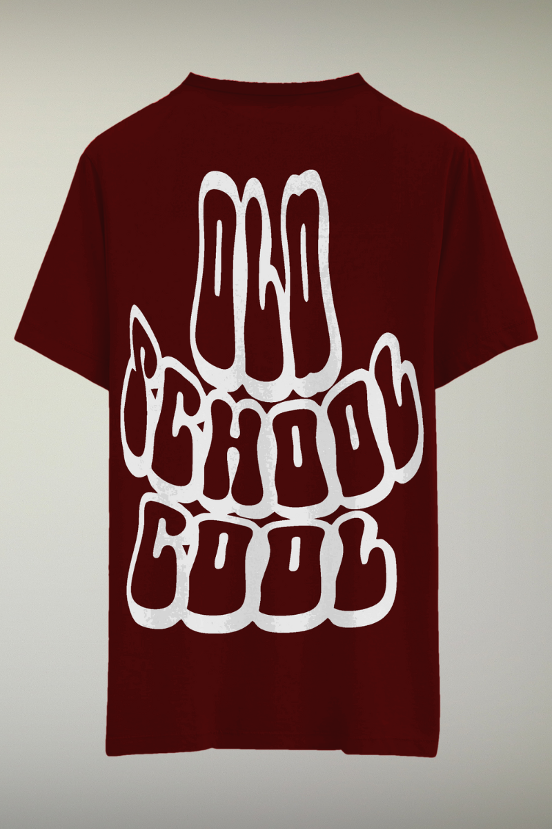 Old School Cool Maroon Genderless T-shirt
