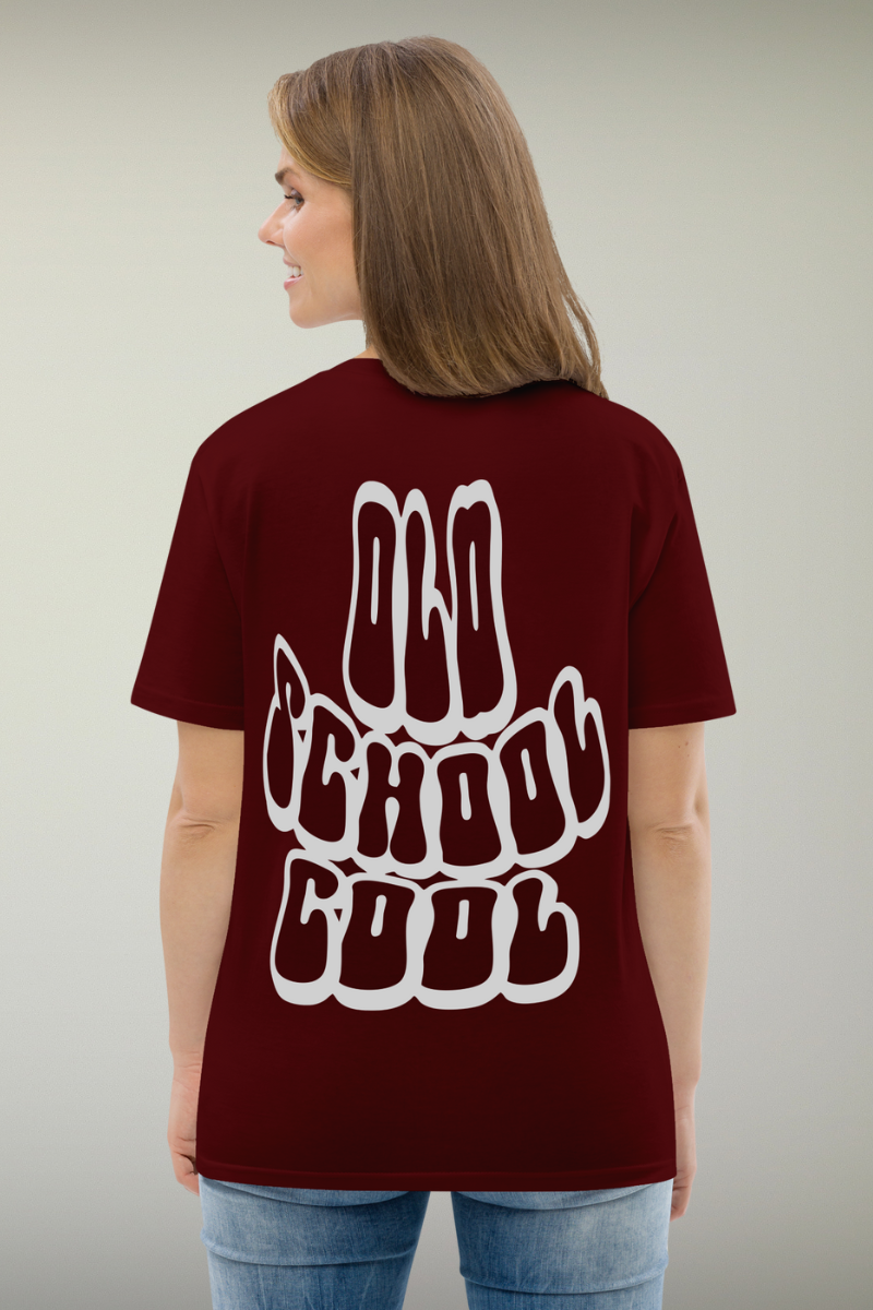 Old School Cool Maroon Genderless T-shirt