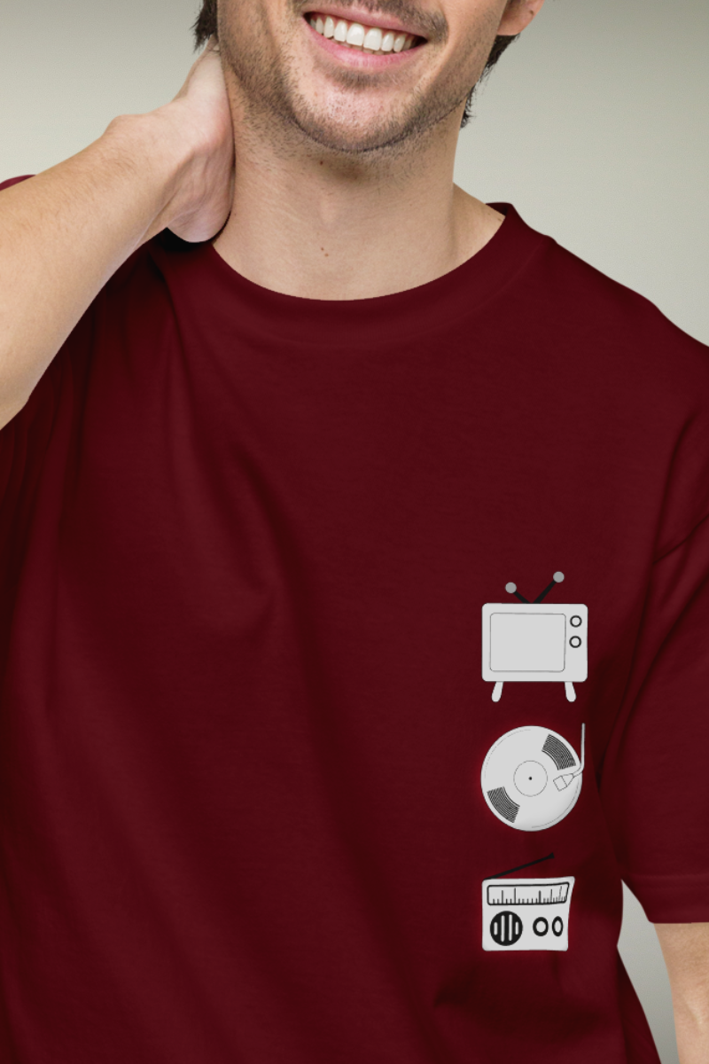 Old School Cool Maroon Genderless T-shirt