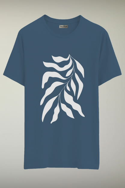 Fern Pattern Blue Genderless T-shirt